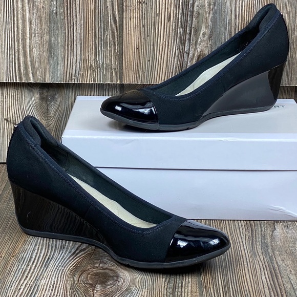 AK Sport AKTAITE 2 Memory Foam Black Wedge Heels - Picture 9 of 9